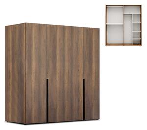 Меламинов гардероб Oryana с четири врати в орехов цвят 180x62x210см