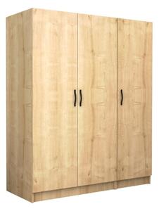Шкаф с три врати от меламин в цвят дъб 150x60x181см
