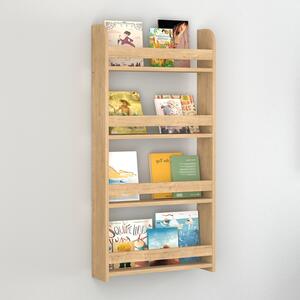 Стенно рафтче Montessori от меламин в цвят сапфирен дъб 60x15x120см