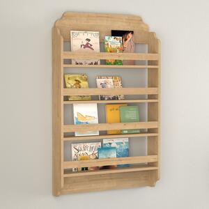 Стенно рафтче Montessori от меламин в цвят сапфирен дъб 80x15x132см
