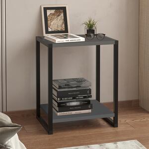 Нощно шкафче Gina от меламин - метал в антрацитен цвят 39x30x48см