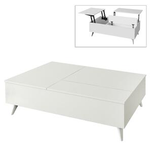 Кафе маса Рой с меламинов полиморфен бял цвят 121x69x40см