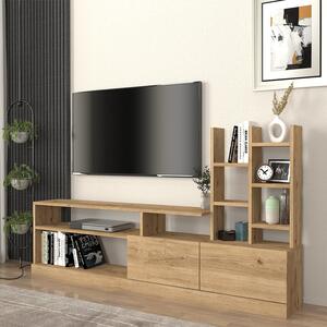 Меламинов телевизионен шкаф Пезаро в цвят сепет дъб 165x25x91,3см