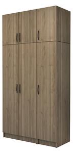 Меламинов гардероб Vivian с три врати и шкаф в цвят орех 120x51.8x240см