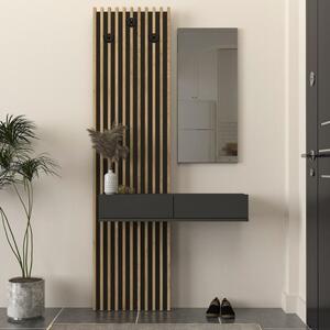 Закачалка Elois TopMebel от меламин в антрацит - цвят сепет дъб 96.6x26.8x195.5cm