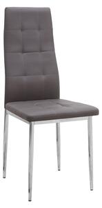 Трапезен стол Rosa PU Leather в кафяв цвят с хромиран метален крак 41x48x98см