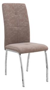 Трапезен стол Alma PU Leather в бежов цвят с метални хромирани крака 42x53x97см