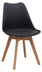 Трапезен стол Viva PP - PU в черен цвят 48.5x54x80см