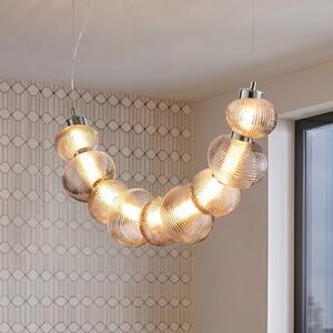 Milagro Lighting LED висяща лампа Bolla, хром/пушено сиво, стъкло, дължина 79,5 cm, Металик, Дневна/трапезария, Стъкло, Модерен