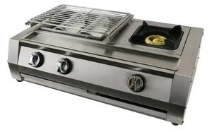 Скара - KDM02+1, 2 горелки + 1 зона за готвене, газ, размери 700 X 400 X 220 mm, неръждаема стомана