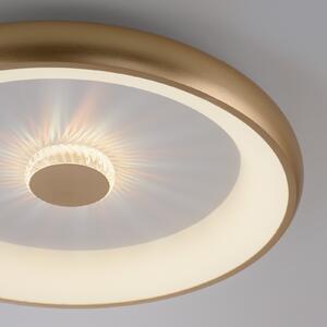 JUST LIGHT. GmbH Светодиодна лампа за таван Vertigo, CCT, Ø 61,5 cm, месинг, Затъмняване, Злато / месинг, Дневна/трапезария, Метал, Модерен