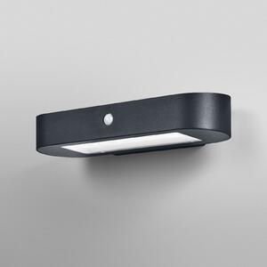 OSRAM LED сензорна стенна лампа ENDURA STYLE SOLAR OVAL 34 cm 830, Черен, Алуминий, Модерен