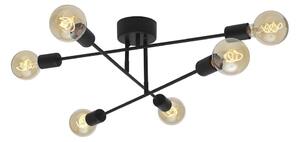 Cottex P7216SV - Повърхностно монтиран полилей BATON 6xE27/60W/230V черен