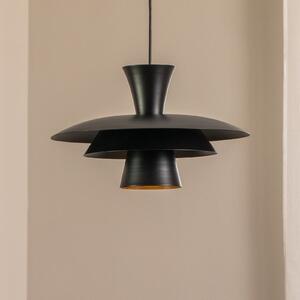 Luminex Висяща лампа Plato, черна, метал, Ø 38 cm, E27, Затъмняване, Черен, Дневна/трапезария, Метал, Модерен