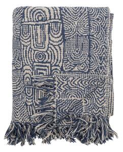 Синьо одеяло със смес от памук 130x160 cm Bresso – Bloomingville