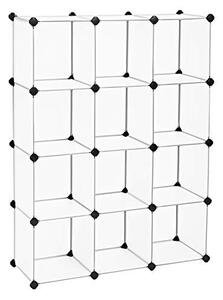 Комплект от 12 модулни кутии за съхранение, Songmics, Бял, 93x31x123 см