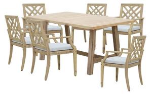 Комплект 7 бр. градинска маса и столове Malibu-Bolen Бежов 170x90x75.5 см