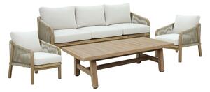 Комплект 4 бр. градинска маса и столове Malibu Бежов 203x79.5x68.5 см