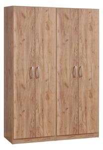 Гардероб с четири врати Jonar I цвят дъб 120x42x180 cm