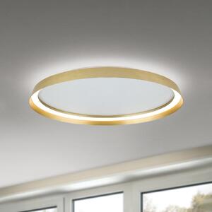 ORION LED лампа за таван Manta, Ø 60 cm, златист цвят, алуминий, нагоре/надолу, Затъмняване, Злато / месинг, Дневна/трапезария, Алуминий, Модерен, Таван с много пламъци