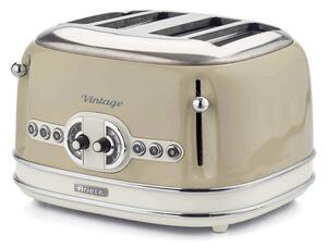 Тостер за хляб Ariete VINTAGE 0156/03, 1600W, 4 филии, 3 функции, 6 степени, Подвижна тава за трохи, Бежов