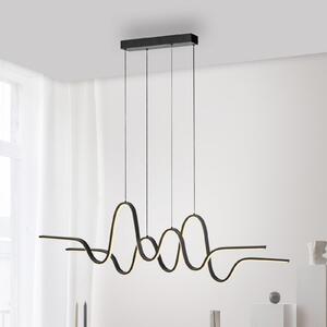 Paul Neuhaus Пол Нойхаус Altitude LED висяща лампа, черна, дължина 125 cm, Затъмняване, Черен, Дневна/трапезария, Метал, Модерен