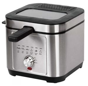 Фритюрник Elite ЕDF-1102, 1200W, 2.5 л, 150-190C, Прозорец за наблюдение, Филтър против миризми, Термостат, Инокс/черен