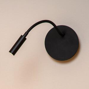 Стенен прожектор с LED батерия Jolijn, черен, гъвкаво рамо, Ø 11 cm, магнит