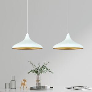 ROYALTECH Висяща лампа Claus, бяла, дължина 85 cm, 2 светлини, метал, Затъмняване, Дневна/трапезария, Метал