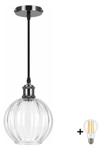 BRILAGI - LED висяща лампа на кабел RETRO GLASS 1xE27/60W/230V Ø 18 cm черен/прозрачен