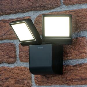 Theben LED външна стенна лампа theLeda S17-100L, черна, 2 светлини, Черен, Пластмаса