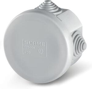 Scame Кутия ф65х40мм IP55, UV, 4 кабелни мембрани за PG16, затваряне на клик, new, серия Cubox - 680.001