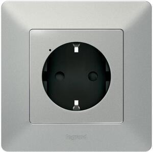 Netatmo Контакт шуко 16A Smart Valena Life Алуминий с рамка Legrand - 752394