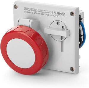 Scame Промишлен контакт за скрит монтаж 16A 3P+N+E IP67 с механична блокировка серия Omnia - 405.1687
