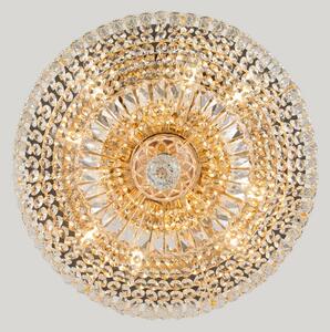 Maytoni Лампа за таван Basfor, златист цвят, кристал, Ø 46 cm, Затъмняване, Прозрачен, Дневна/трапезария, Кристал