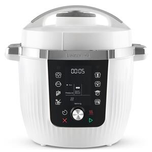 Мултикукър Instant Pot Pro Max, 1200W, 5.7 л, 105 kP, 10 програми, Nutriboost, WiFi, LCD дисплей, Неръждаема стомана, Бял/матов