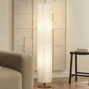 Lindby стояща лампа Virelle, бяла, текстил, височина 117 cm, E27, Бял, Дневна/трапезария, Плат / текстил