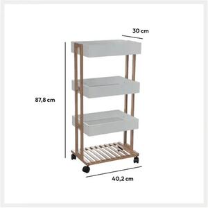 Етажерка на колела 5five Natureo, 4 нива - Бял