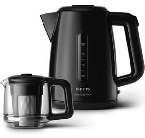 Електрическа кана Philips HD7301/00, вместимост 1.9 l, неръждаема стомана, филтър против накип, 1700W, черен