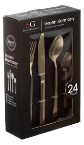 Комплект прибори Secret de Gourmet Green Harmony, Инокс, 24 части