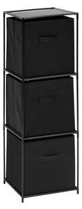 Рафт 5five Mix'n Modul, 3 отделения и 3 кутии за съхранение, 34 x 34 x 99 cm, Черен