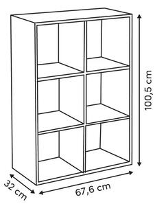 Рафт 5five Mix'n Modul, 6 отделения, MDF, 68x32x101 cm - Сив