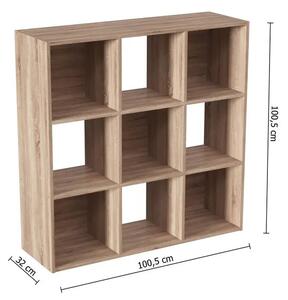 Рафт 5five Mix'n Modul, 9 отделения, MDF, 101x32x101 cm - Сив