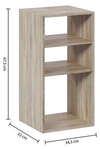 Рафт 5five Mix'n Modul, 2+1 отделение, MDF, 35x32x68 cm - Сив