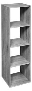 Рафт 5five Mix'n Modul, 4 отделения, MDF, 35x32x134 cm - Сив