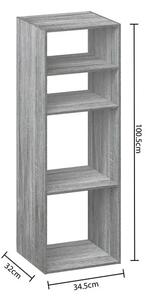 Рафт 5five Mix'n Modul, 2+2 отделения, MDF, 35x32x101 cm - Естествен