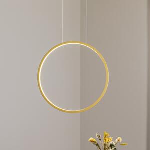 Milagro Lighting LED висяща лампа Saturno вертикална, златна, Ø 50 cm, метал, Злато / месинг, Дневна/трапезария, Алуминий, Модерен