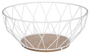 Купа за плодове 5five Daimond, Метал+MDF, 28х12 cm - Бял