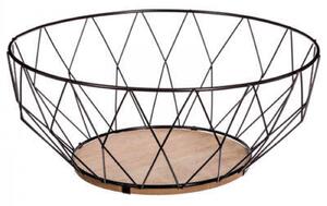 Купа за плодове 5five Daimond, Метал+MDF, 28х12 cm - Черен
