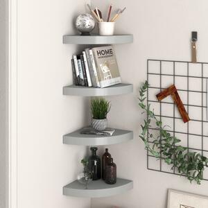 VidaXL 323903 Floating Corner Shelves 4 pcs Grey 25x25x3,8 cm MDF